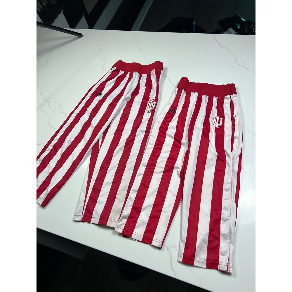 Indiana University Adidas Youth Candy Stripe Red White Mesh Warm Up Lot of 2